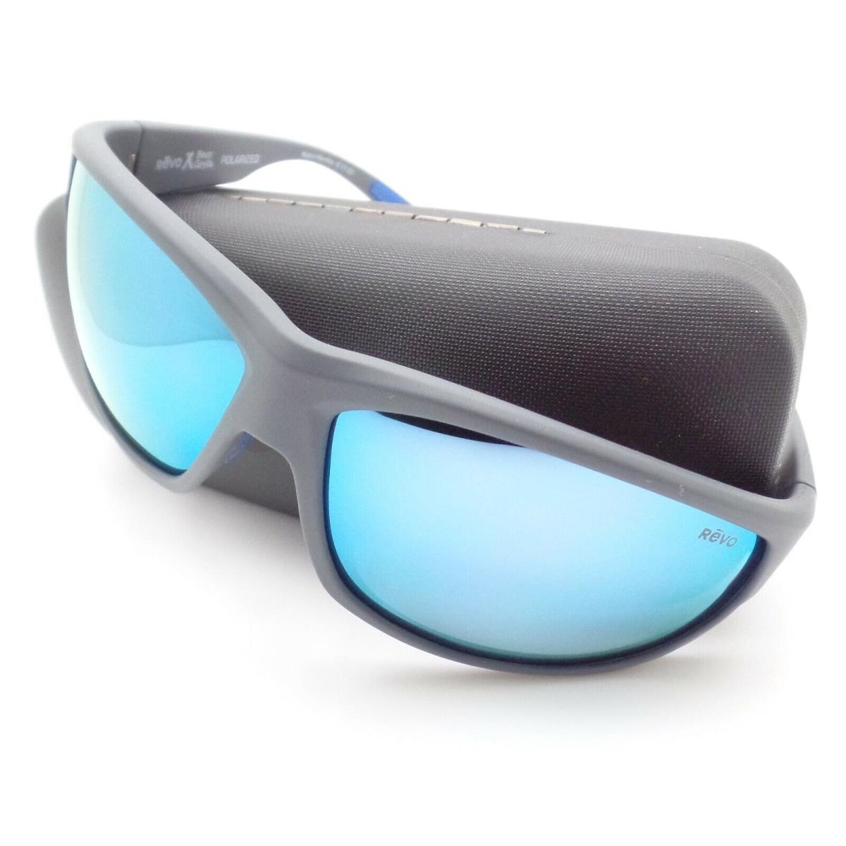 Revo Caper Matte Grey Blue Water Polarized Mirror Sunglasses