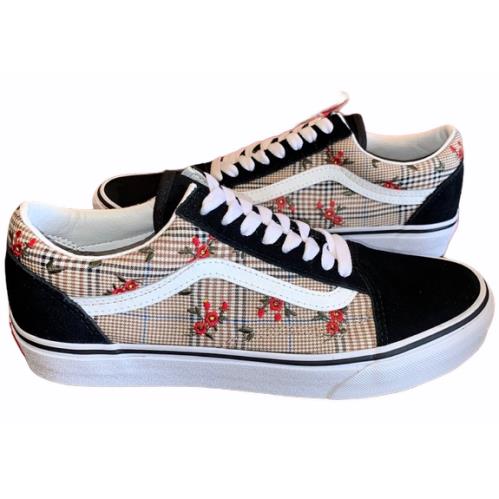 glen plaid floral old skool