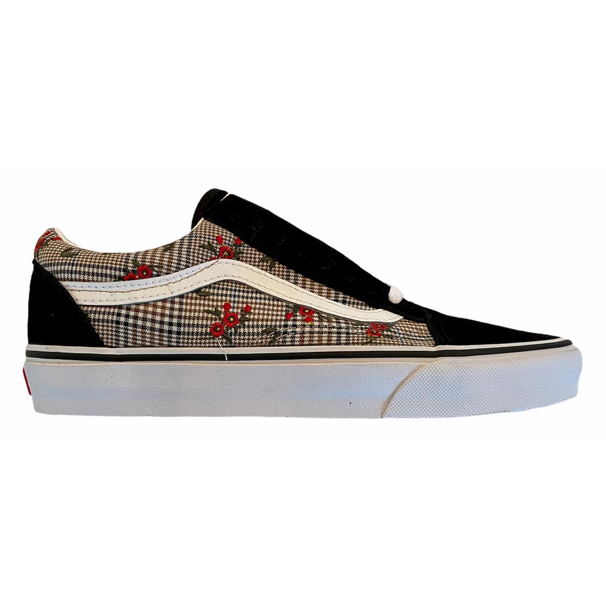 glen plaid floral old skool