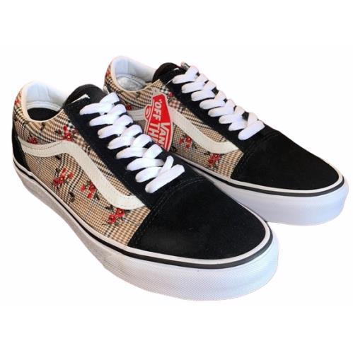 glen plaid floral old skool