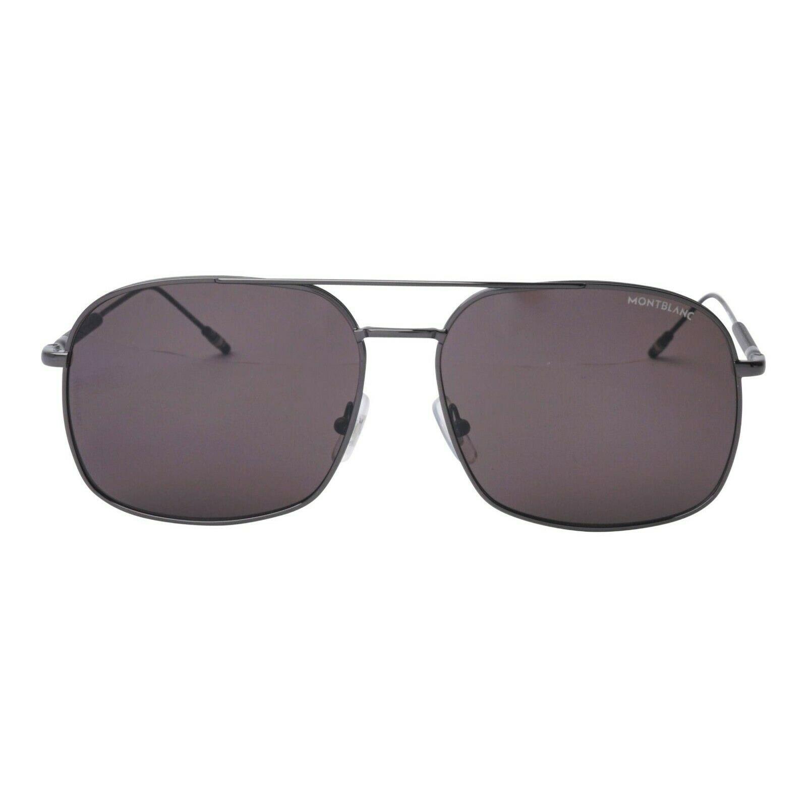 Montblanc Mont Blanc Men Sunglasses MB0046S-001 Ruthenium Frame Grey ...