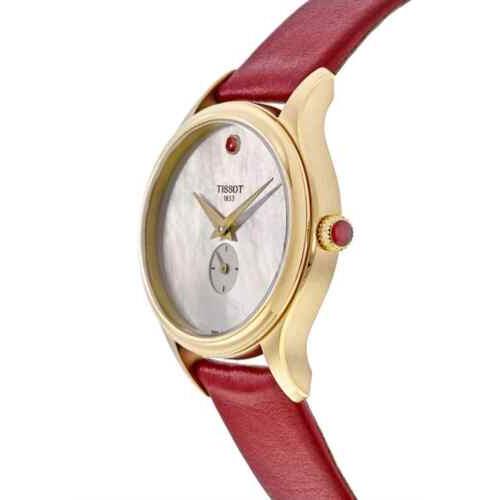 Tissot Bella Ora Mop Dial Quartz Red Strap 28 mm Watch T1033103611101 - Red, Dial: White, Band: Red