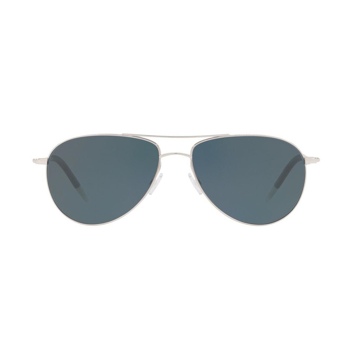 Oliver Peoples Benedict OV 1002S Silver/blue Vfx Polarized 5036/3R Sunglasses - Frame: Silver, Lens: Blue