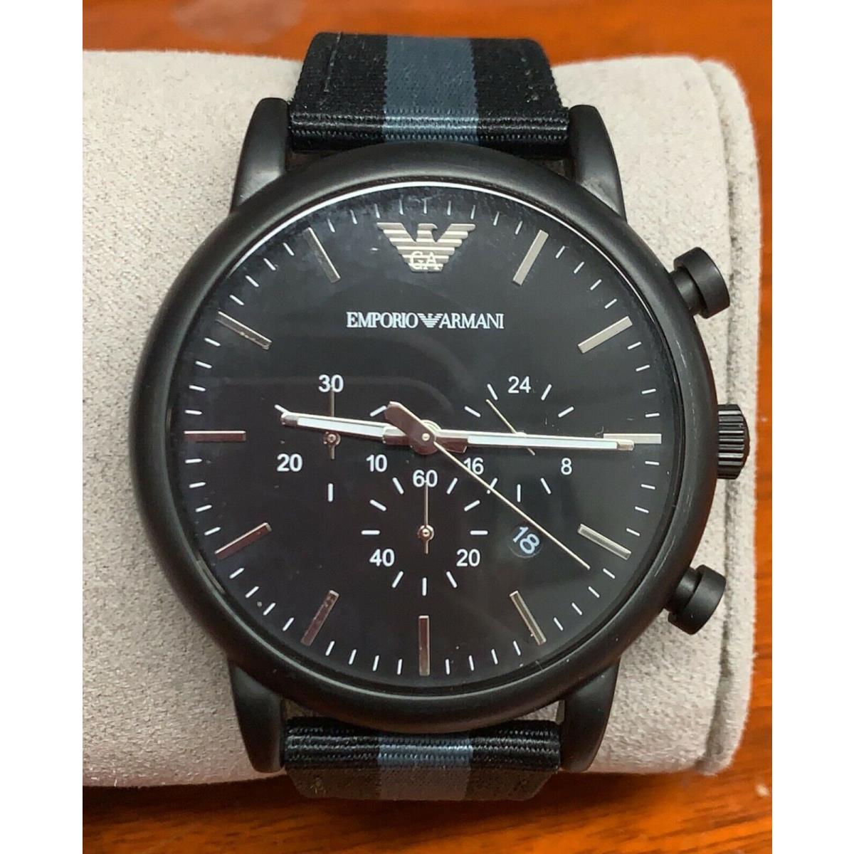 Emporio Armani Men`s Dress Black Nylon Quartz Watch AR1948