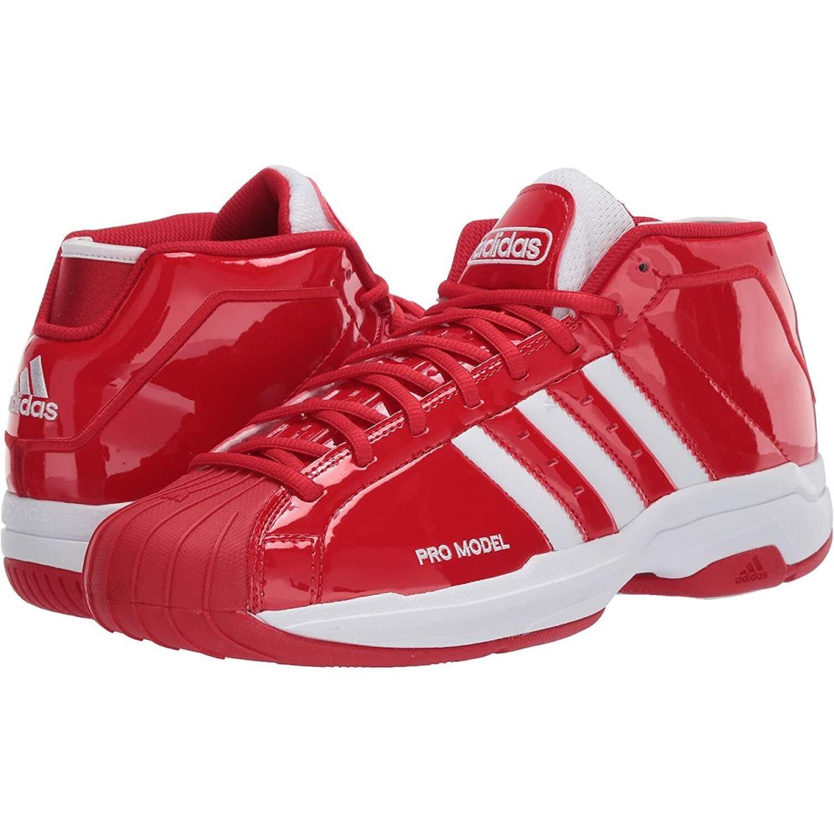 red and white adidas pro model