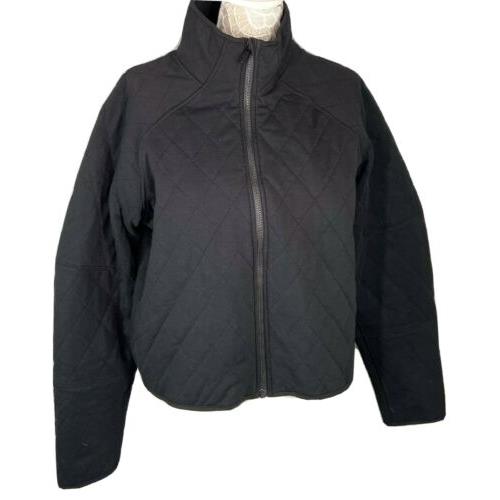 Lululemon Women`s Quilted Calm Short Jacket Size 12 in Black Full Zip Lined