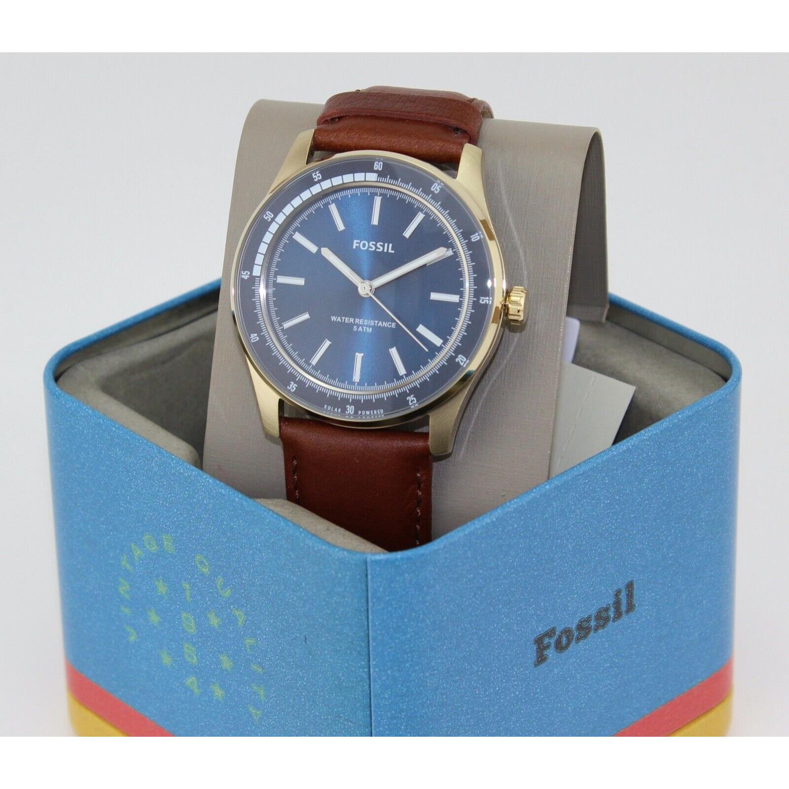 mens leather watches fossil