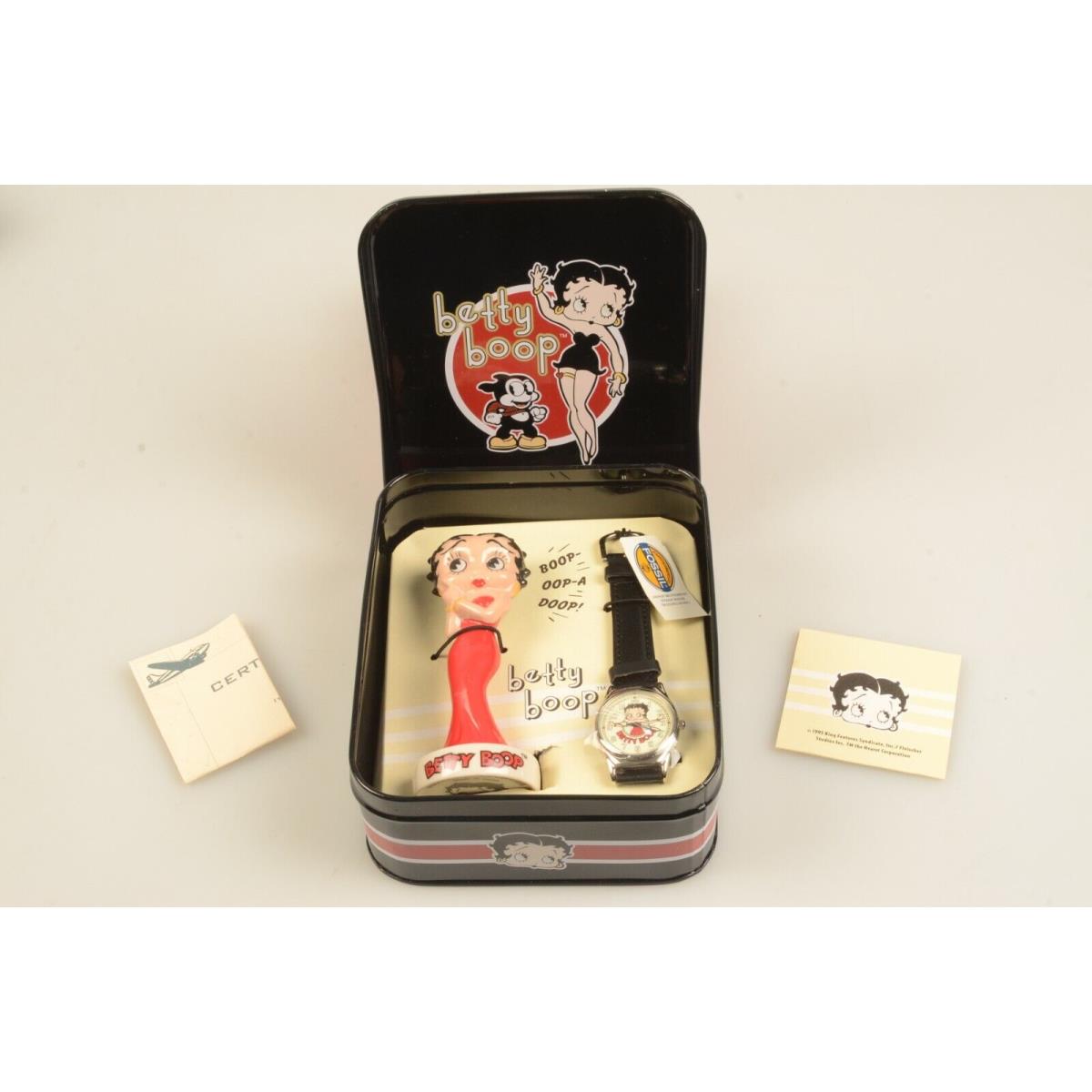 in Case Fossil Betty Boop Limited Edition Watch Set with Figurine LI-1351