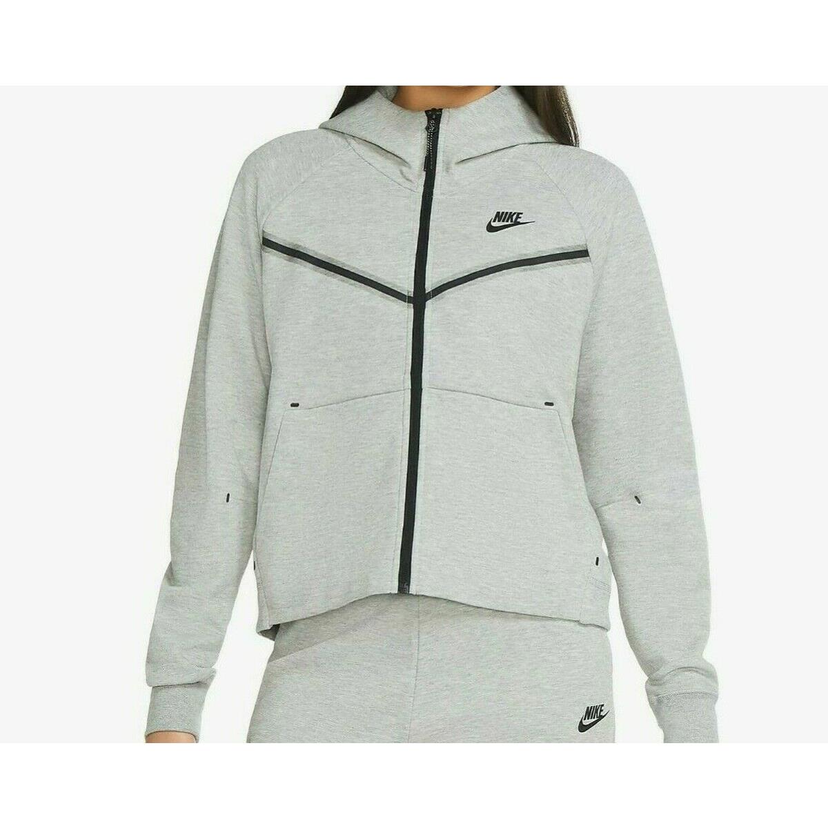 Nike Womens Sportwear Tech Fleece Windrunner Grey Zip Hoodie Jacket