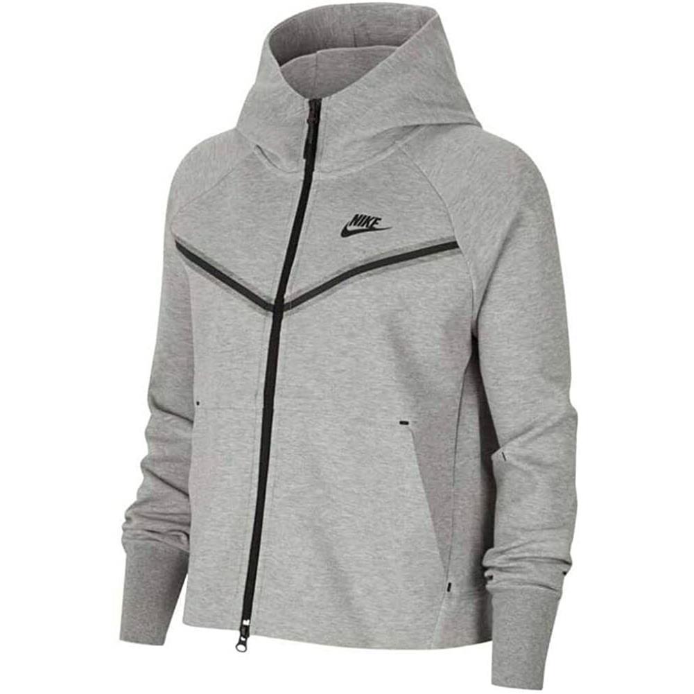 Nike Women`s Tech Fleece Hoodie Dark Grey Heather CW4298-063 S L