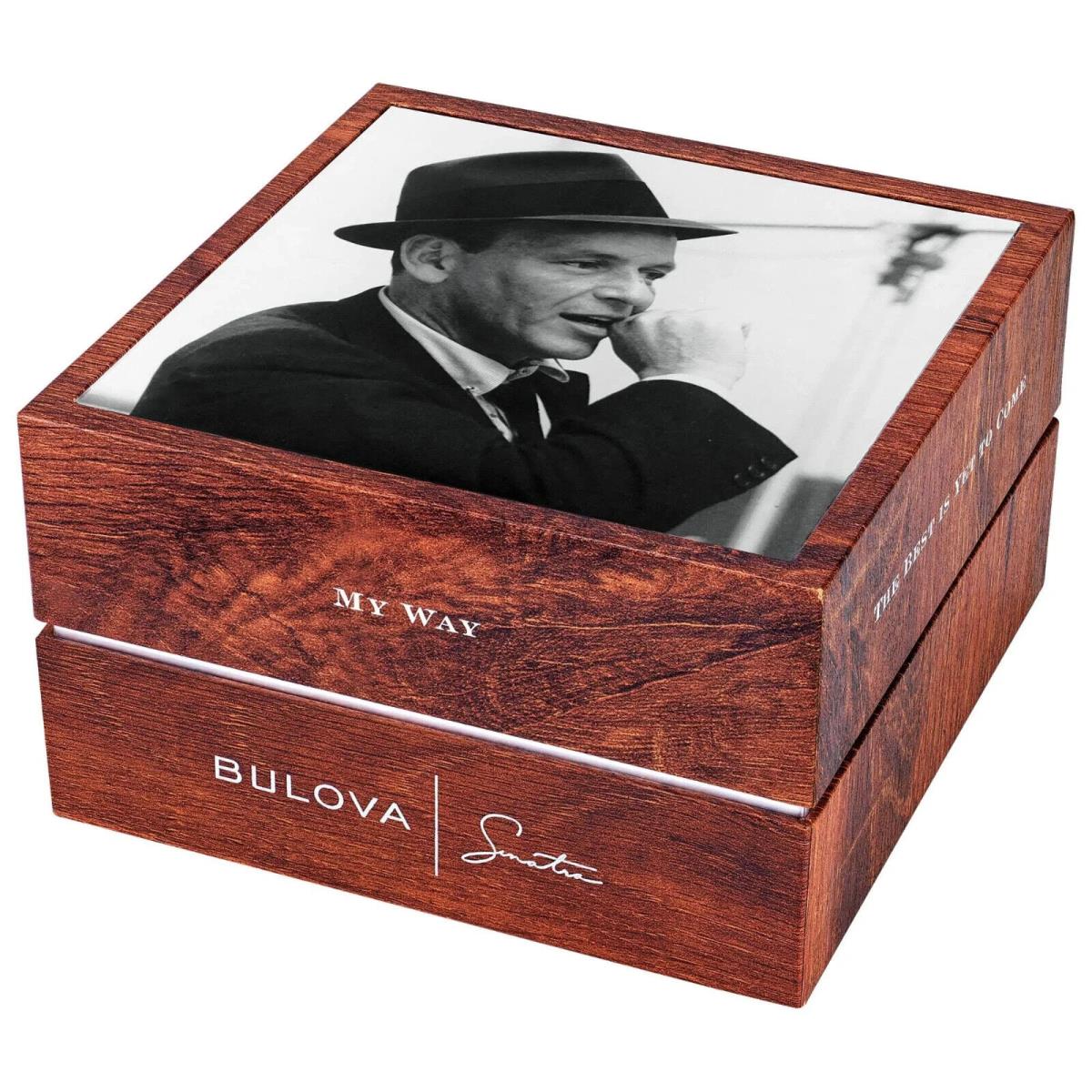 Bulova Summer Wind Frank Sinatra Automatic Black Men`s Watch 96B381 - Dial: Black, Band: Black