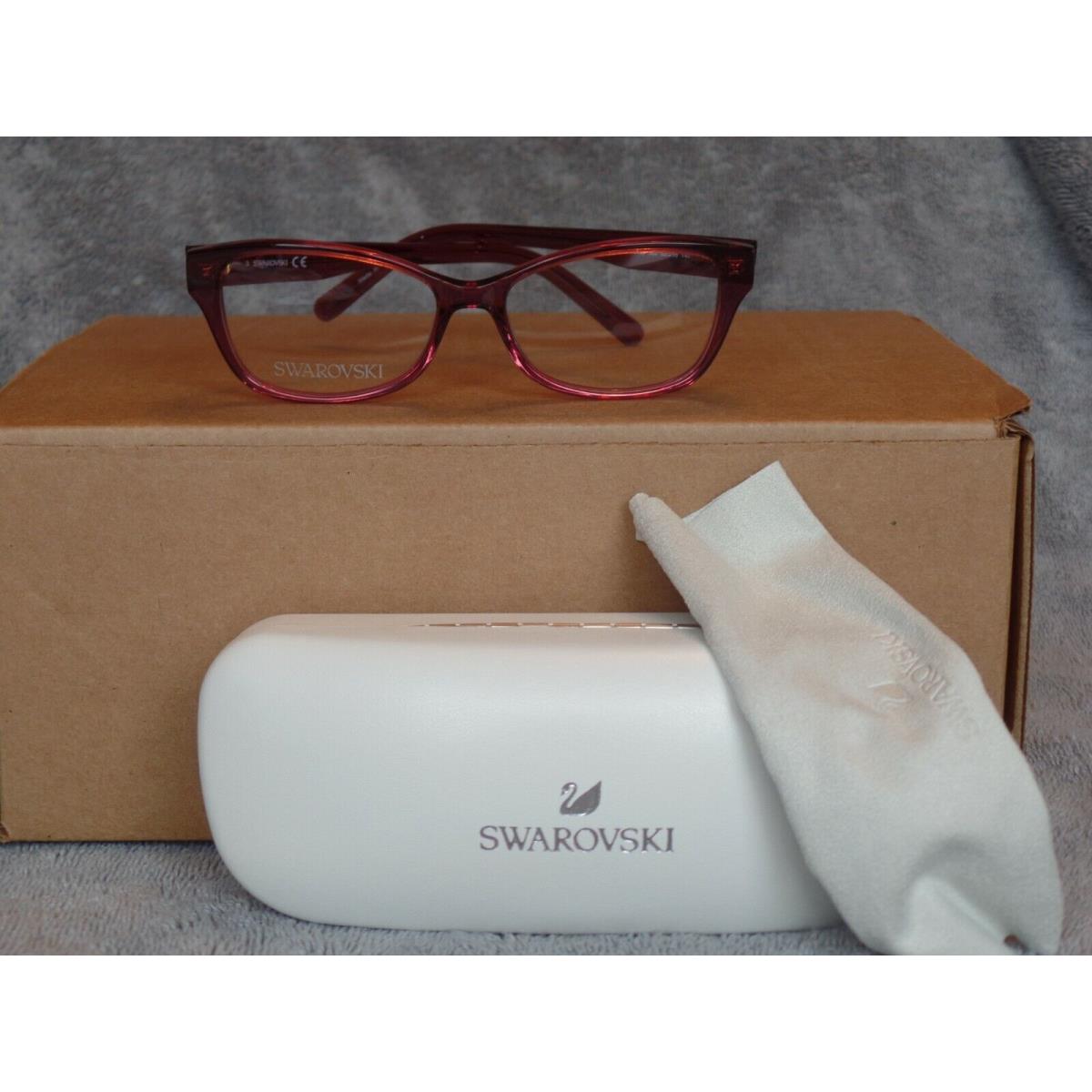 Women`s Swarovski Eyeglass Frame SK 5430 Shiny Bordeaux Plastic 53-15-140