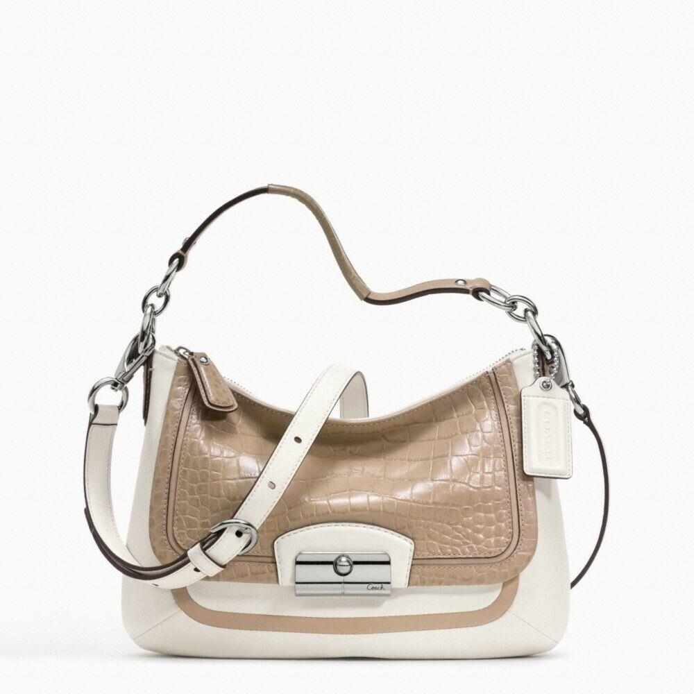 Coach Kristin Parchment White Taupe Tan Leather Hand Crossbody Bag F23084