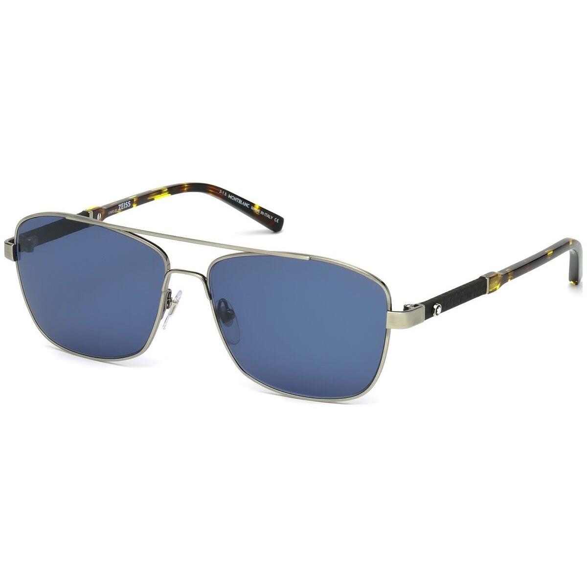 Montblanc Mont Blanc Sunglasses MB 589S 08V Shiny Gunmetal / Blue 60 mm NO Case