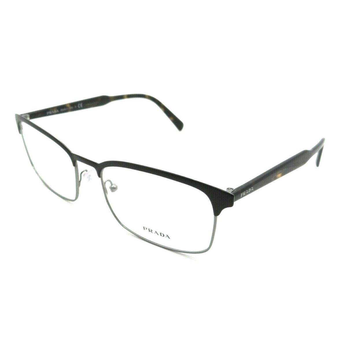 Prada Eyeglasses Frames PR 54WV 03G-1O1 56-18-150 Brown / Gunmetal Made in Italy