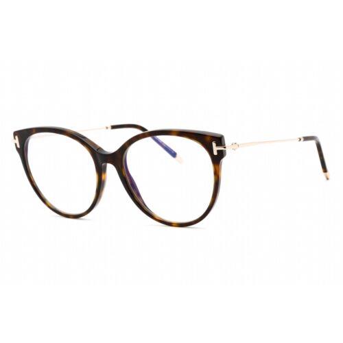 Tom Ford Women`s Eyeglasses Dark Havana Plastic Round Shape Frame FT5770-B 052