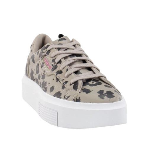 Adidas Sleek Super Leopard Platform Womens Point Sneakers Shoes Casual 8.5 - Brown