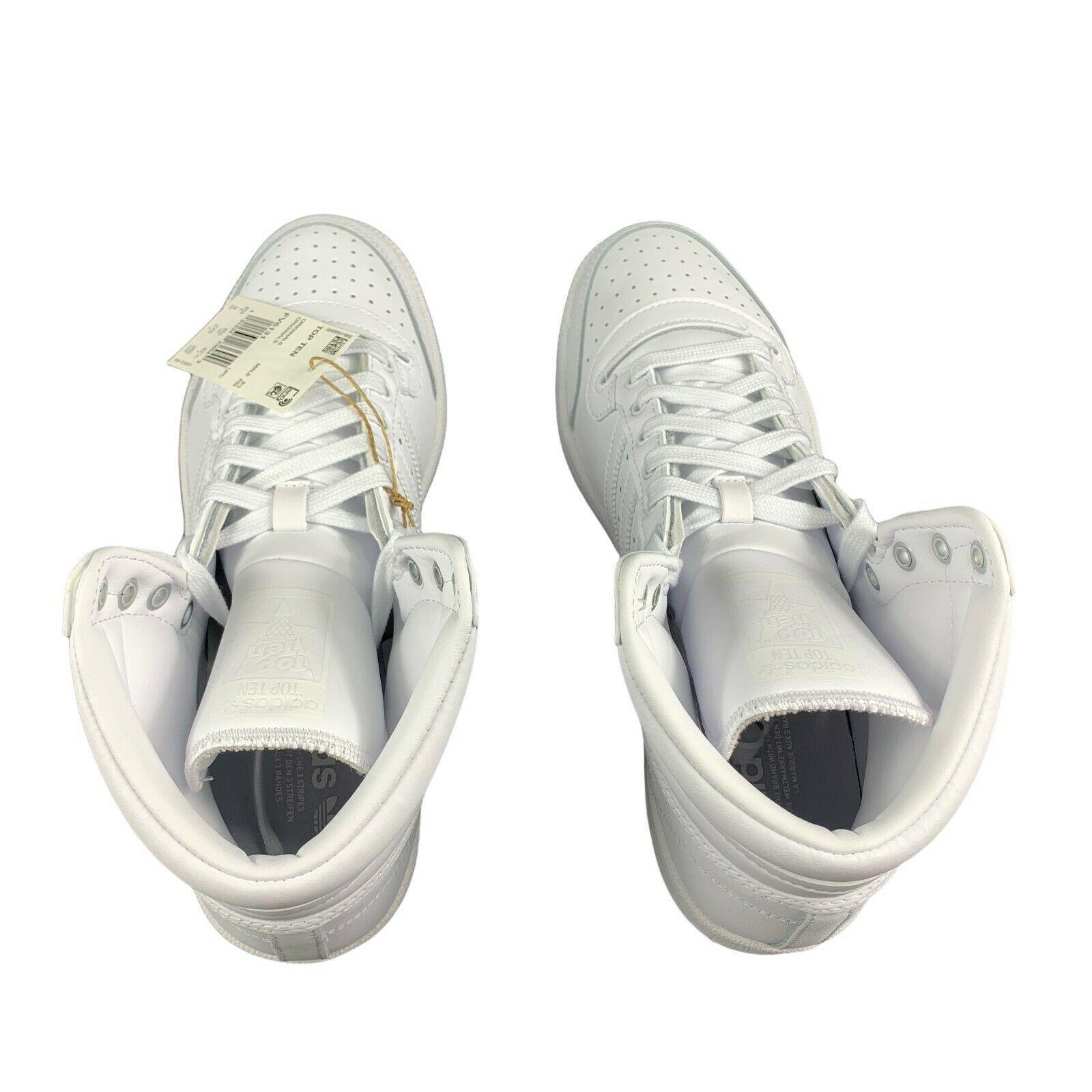 Adidas Originals Mens Top Ten HI Shoes Size 9 Triple White FV6131