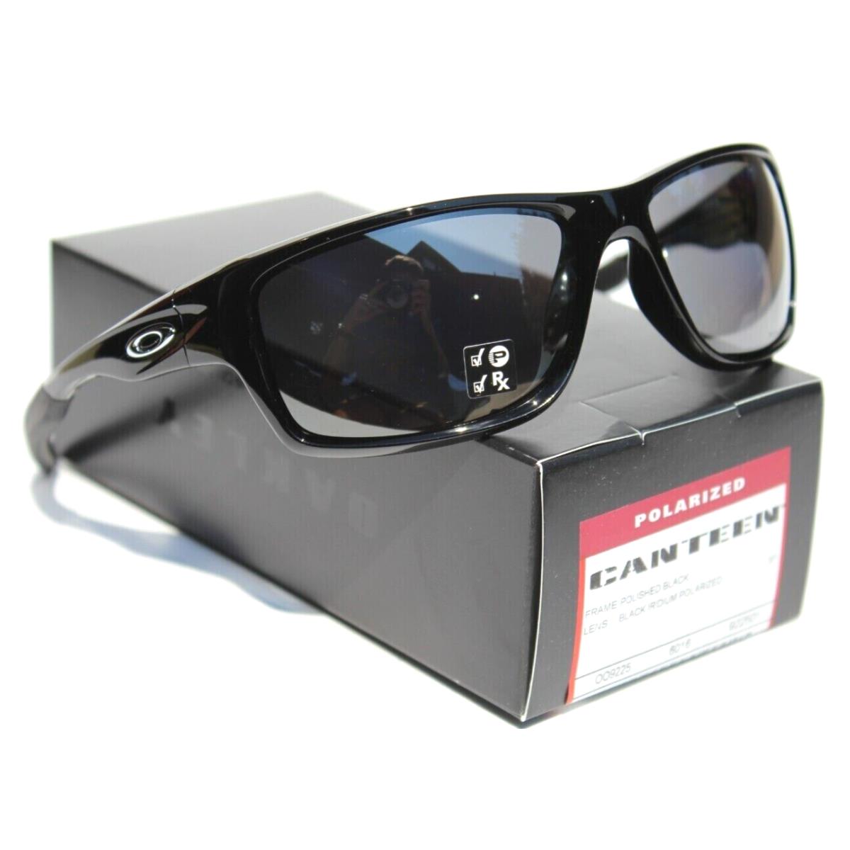Oakley Canteen OO9225-01 Black Iridium Polarized Sunglasses 60-16 - POLISHED BLACK Frame, BLACK IRIDIUM POLARIZED Lens
