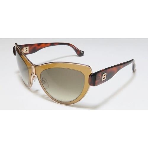 Balenciaga BA1 45F Sunglasses Mustard/havana Frame Brown Gradient Lens