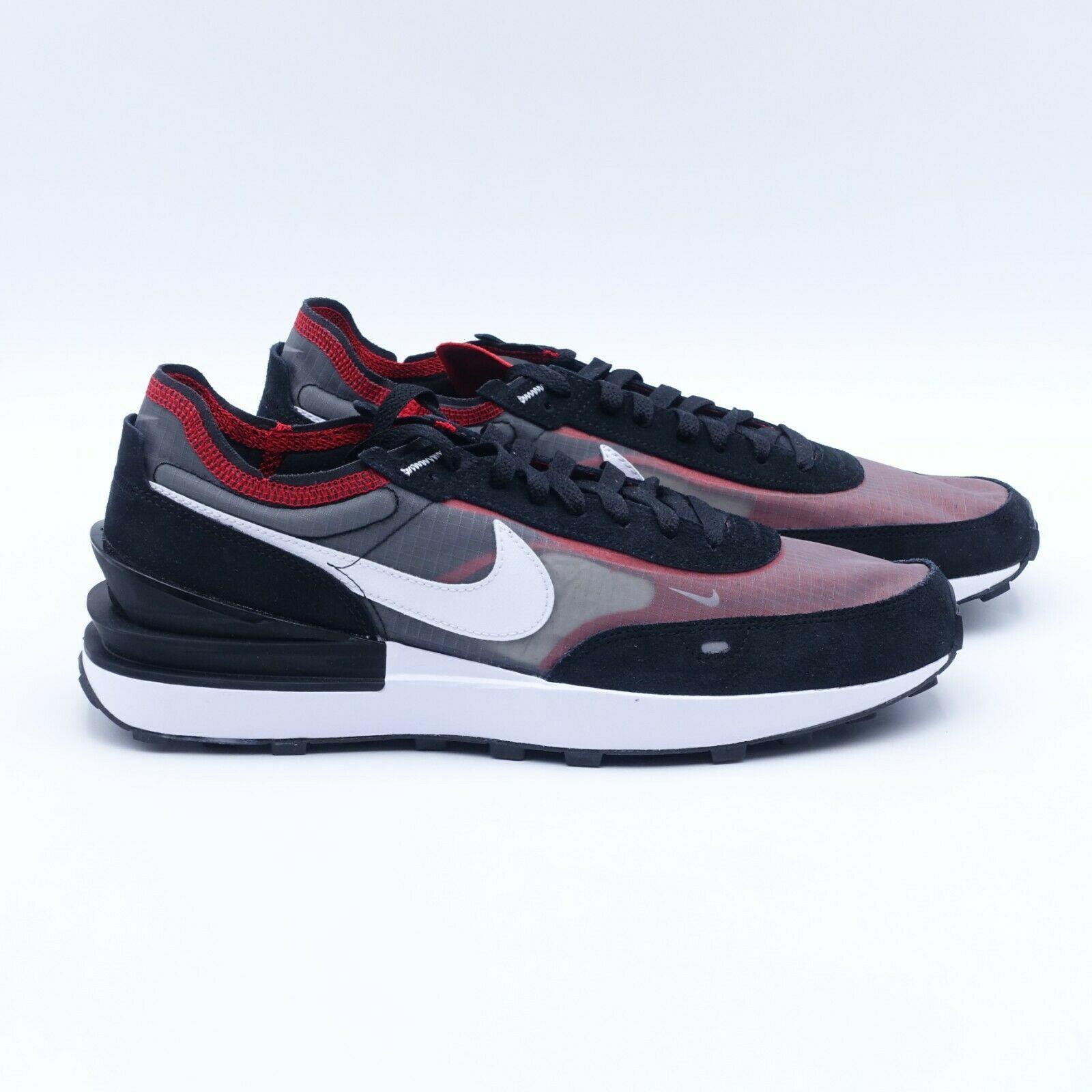 Size 10 Men`s Nike Waffle One SE Shoes DD8014-001 Black/white/sport Red