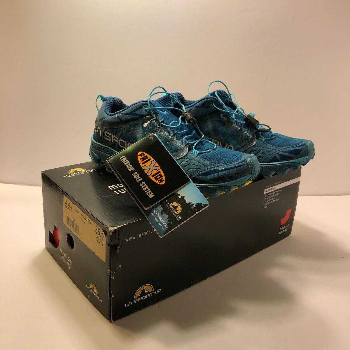 Lasportiva La Sportiva Women`s Helios 2.0 Size 5.5+ Blue Aqua Trail Running Shoes Sneakers