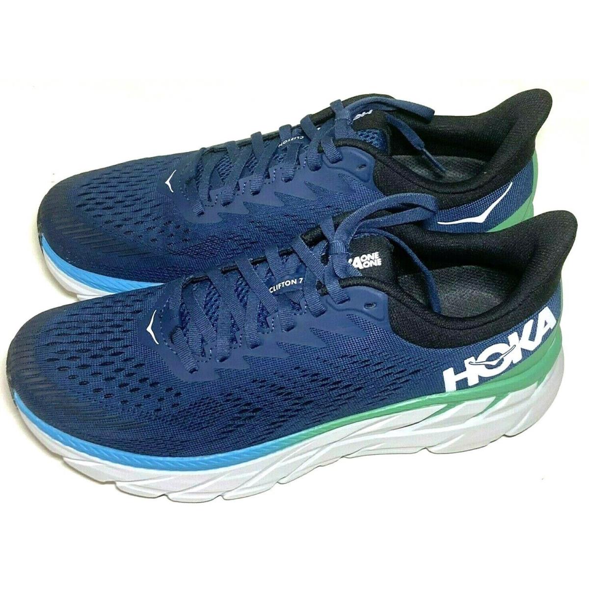Hoka One One Men`s 8.5 Clifton 7 Running Shoe Moonlit Ocean/anthracite Sneaker