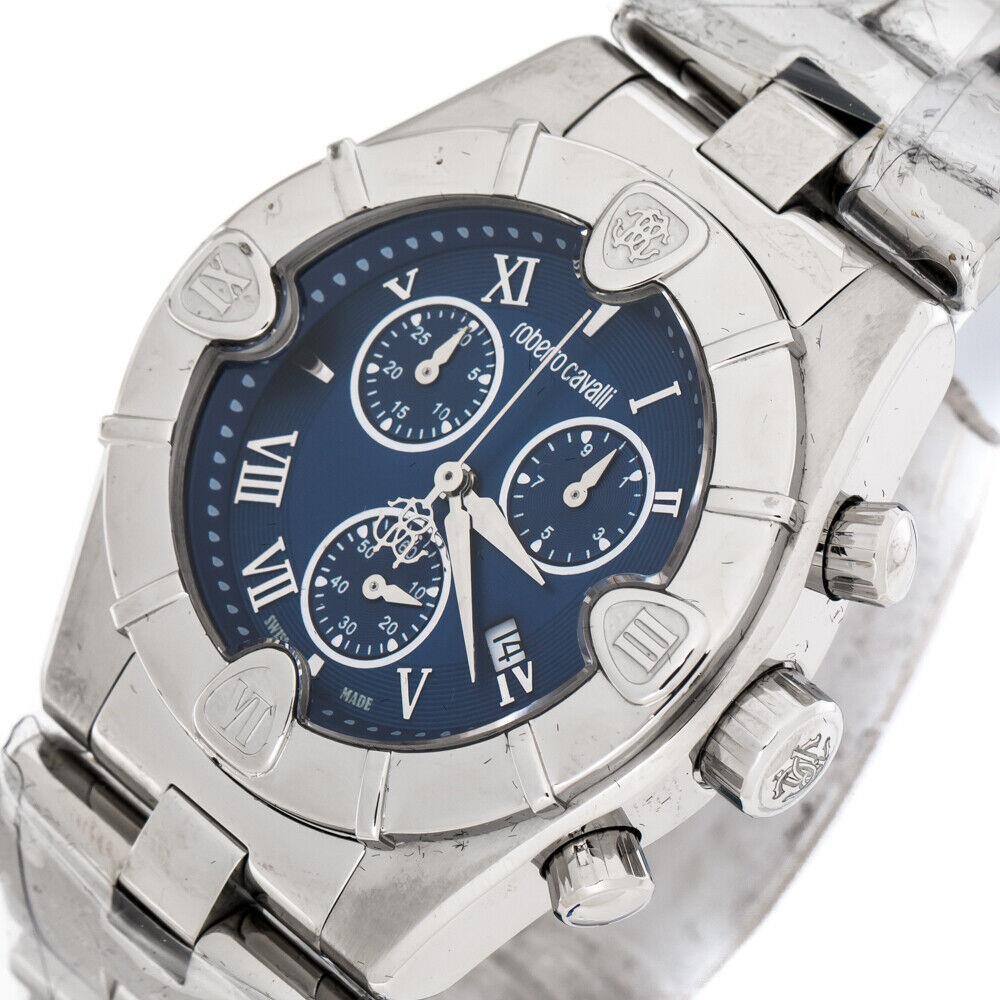 Roberto Cavalli R7253616035 Chronograph Blue Dial Swiss Made Watch