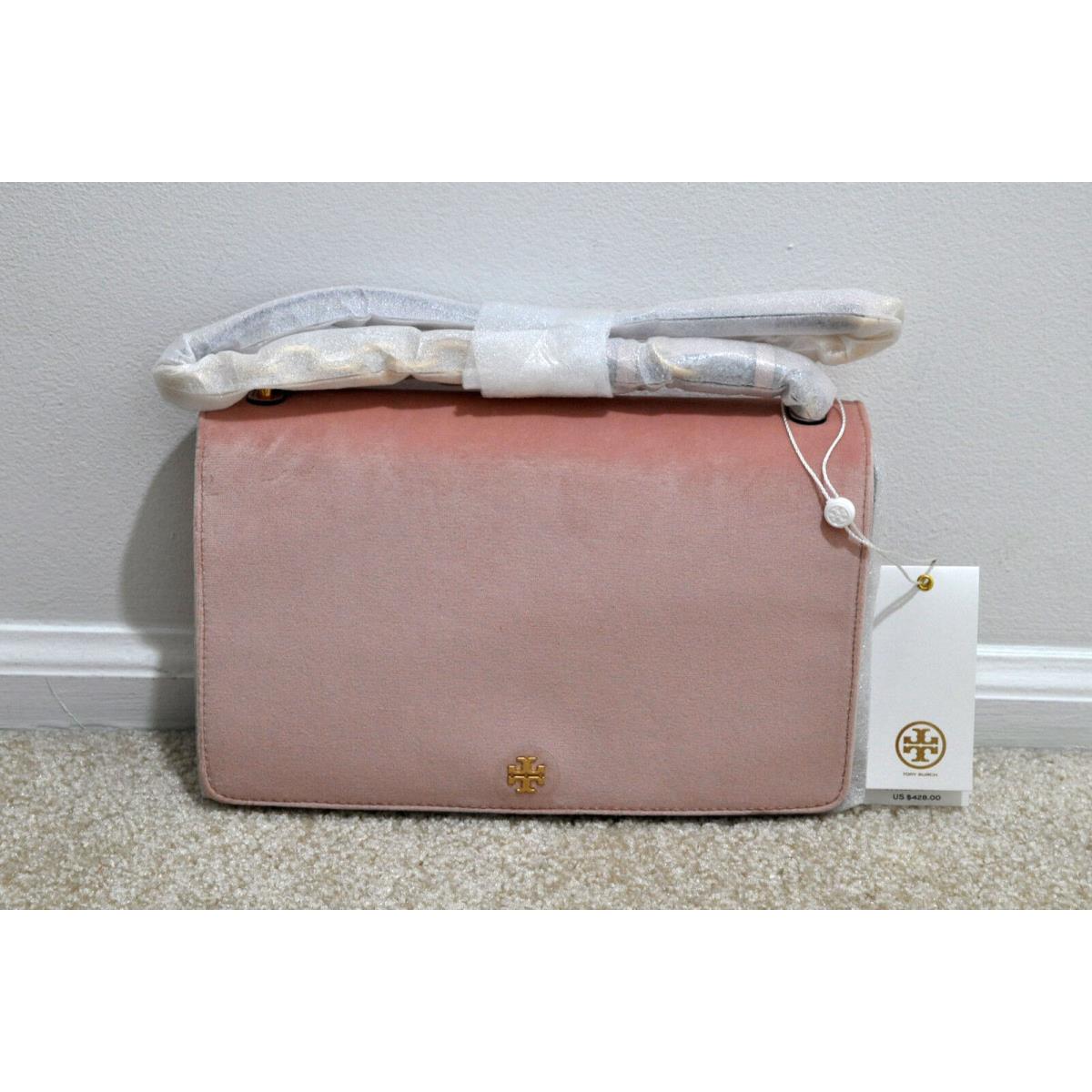 Tory Burch Sadie Velvet Shoulder Bag in Ballet Pink 39748