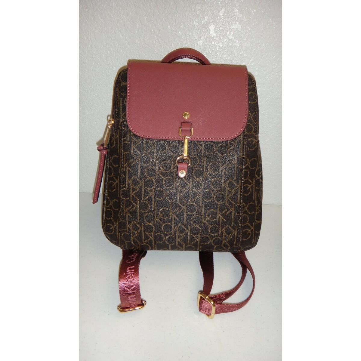 Calvin Klein Signature Backpack Bag Brown Pvc Dusty Rose Saffiano Leather  Gold - Calvin Klein bag - 750779512357 | Fash Brands