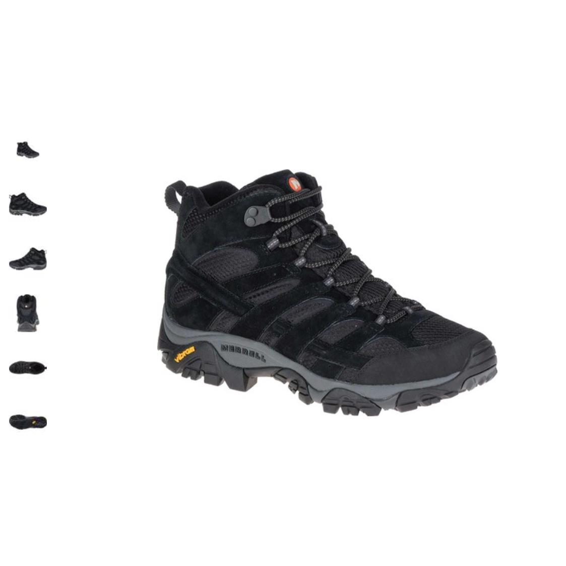 Merrell Moab 2 Vent Ventilator Mid Black Night Hiking Boot Men`s Sizes 7-14 Wide