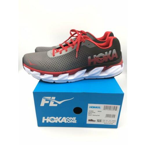 Hoka One One Elevon Running Shoes Black/racing Red 1019267 Brnr Men`s Size 12.5