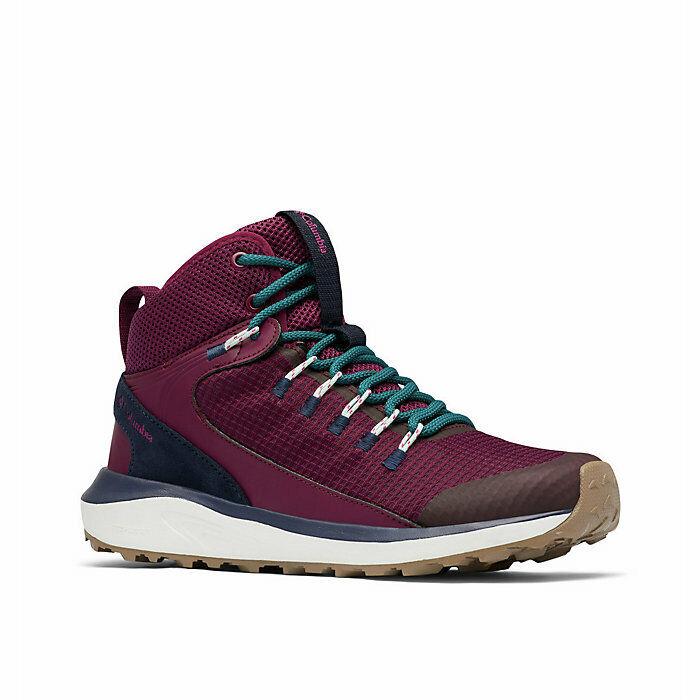 Women`s Columbia Trailstorm Mid Waterproof Burgundy Marionberry Shoes Sizes 6-11
