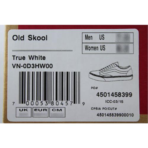 Vans shoes Old Skool - White , True White (Triple White Mono) Full way 7