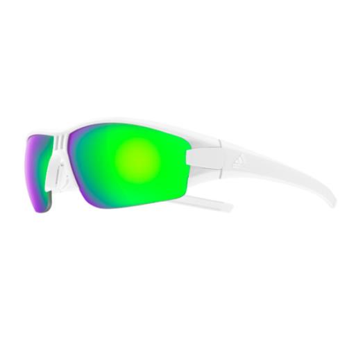 Adidas Evil Eye Halfrim AD0875 1600 Xsmall White Matte/green Sunglasses