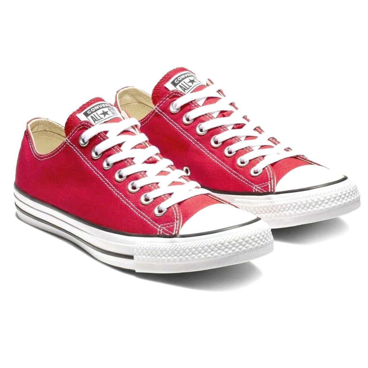 Classic Converse Unisex Chuck Taylor All Star Low Sneaker Canvas Upper Mens Size Red