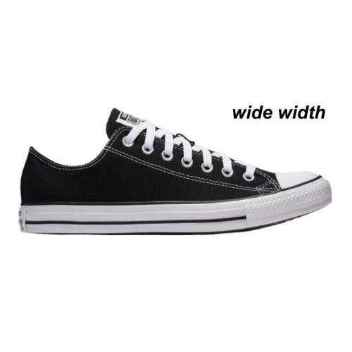 Converse Wide Width Unisex Chuck Taylor All Star Low Sneakers Mens Size Black