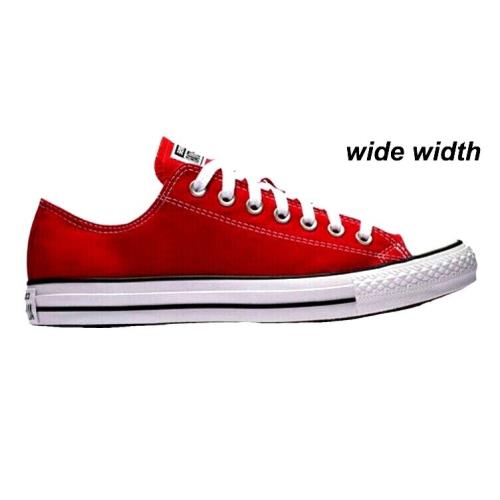 Converse Wide Width Unisex Chuck Taylor All Star Low Sneakers Mens Size Red