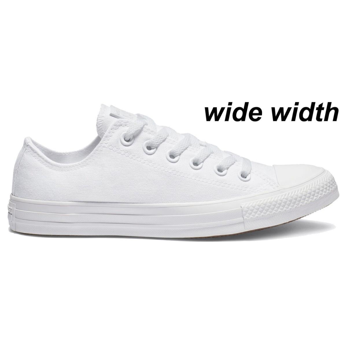 Converse Wide Width Unisex Chuck Taylor All Star Low Sneakers Mens Size White