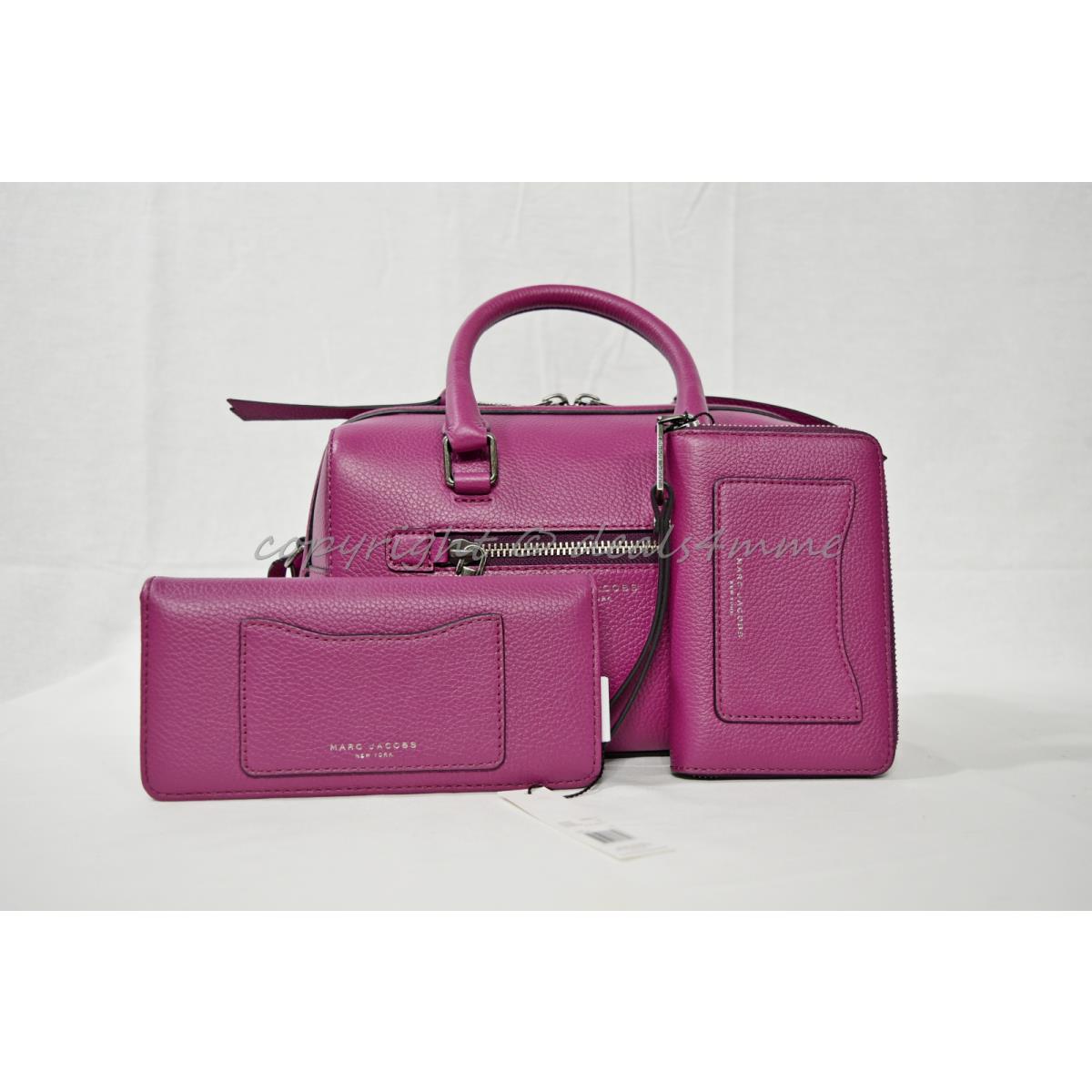 Marc By Marc Jacobs Recruit Small Bauletto Satchel Wallets in Wild Berry