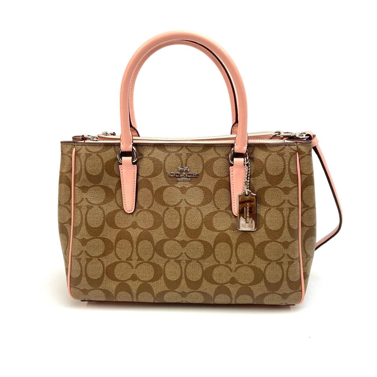 Coach Crossgrain Leather Signature Christie Carryall SV/Khaki Petal