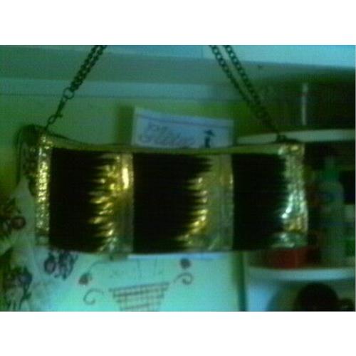 Steve Madden Gold Metalic Evening Purse with Bronze Chain Accent Boho Chic