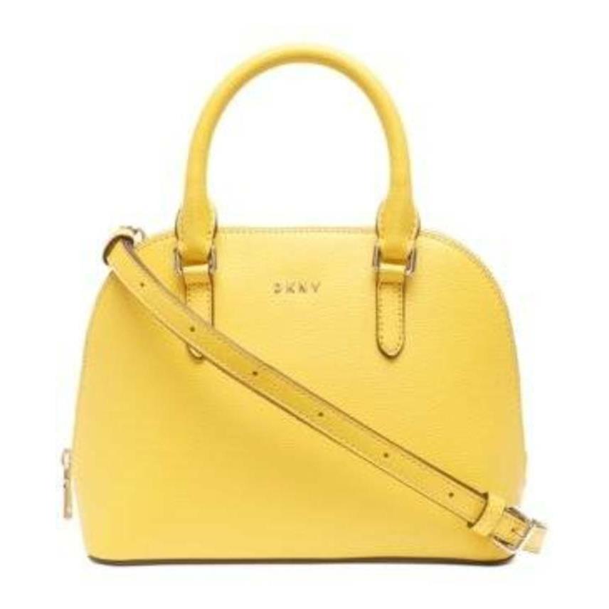 Dkny Small Bryant Dome Leather Satchel Sun Gold