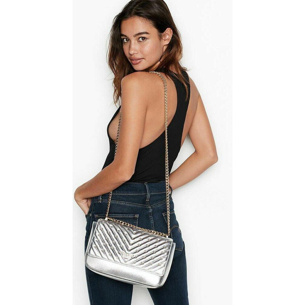 Victoria's Secret Pebbled V-Quilt Small Bond Street Shoulder Bag