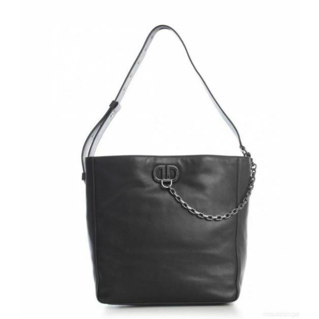 Dkny Linton Tote Convertible Strap Hobo Brushed Soft Leather Black Gunmetal