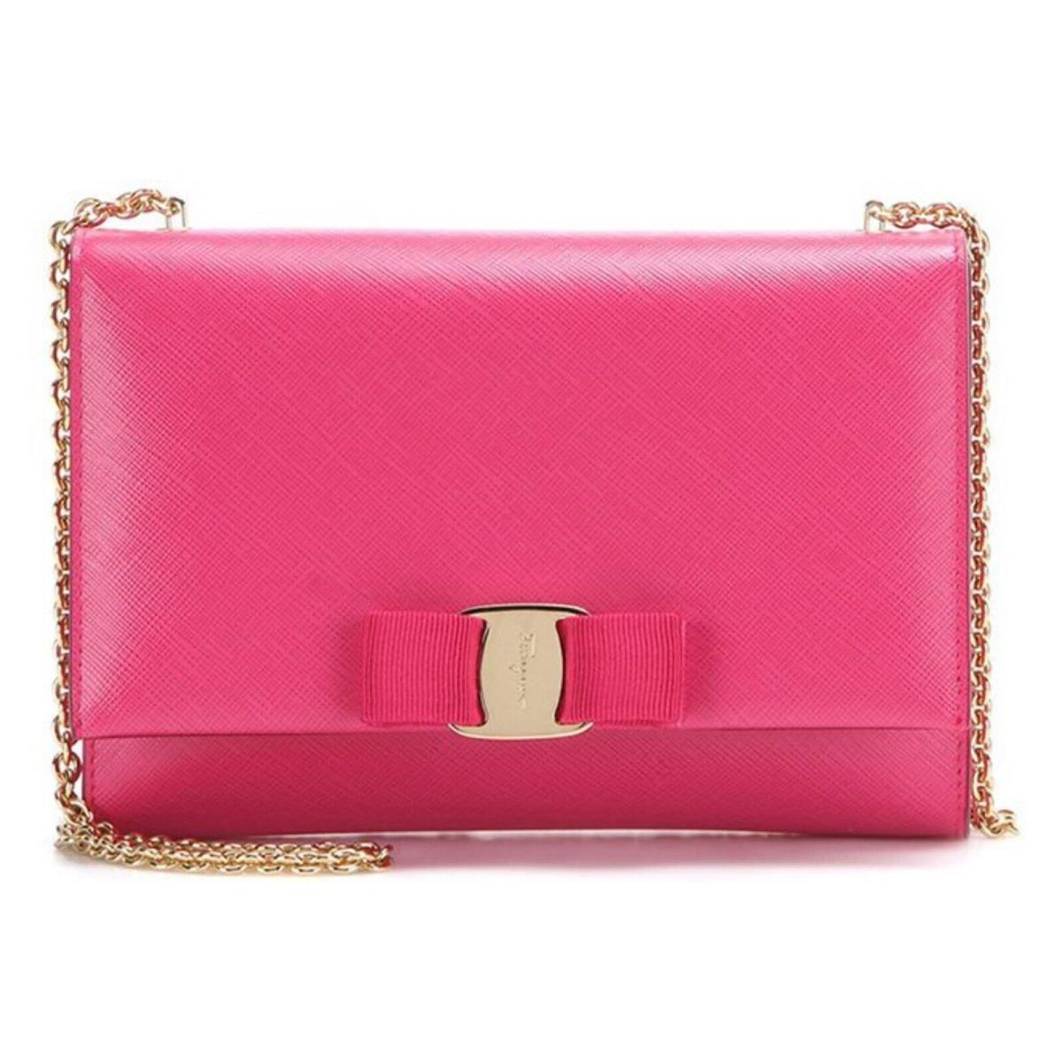 Salvatore Ferragamo Ginny Mini Bag Fuchsia Pink Crossbody Shoulder Bag Purse