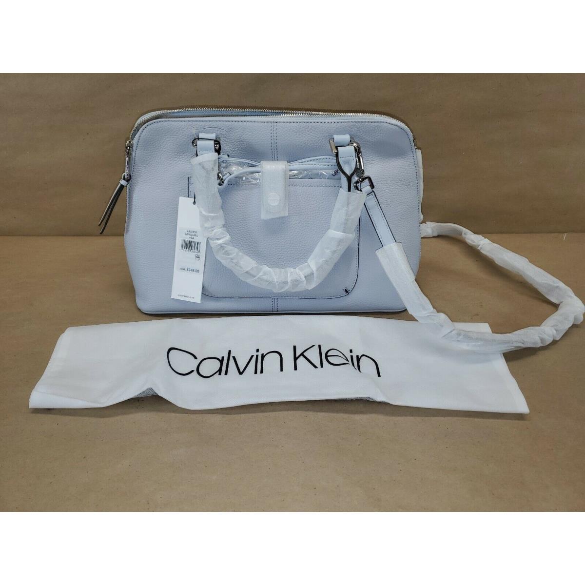 Calvin Klein Blanche Pebble Leather Dome Satchel