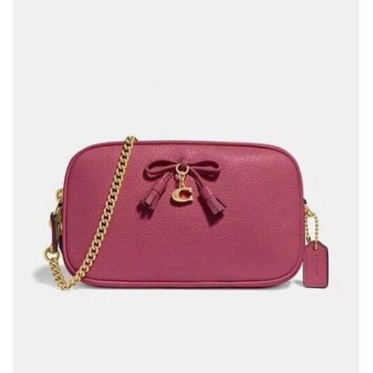 Coach Crossbody Pouch Strawberry/ Light Gold