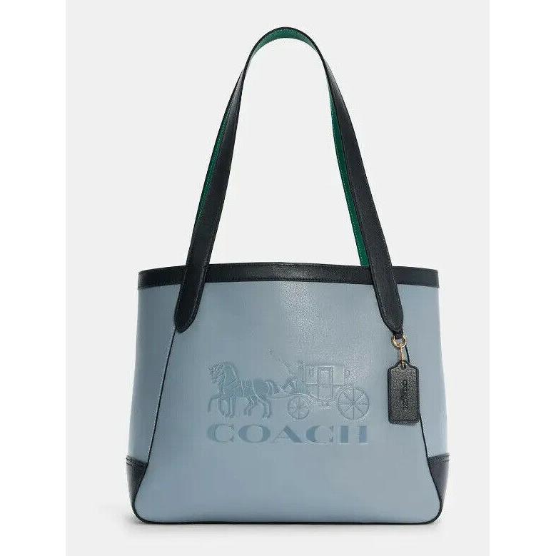 Coach C5676 Tote in Colorblock with Horse and Carriage Leather Twilight