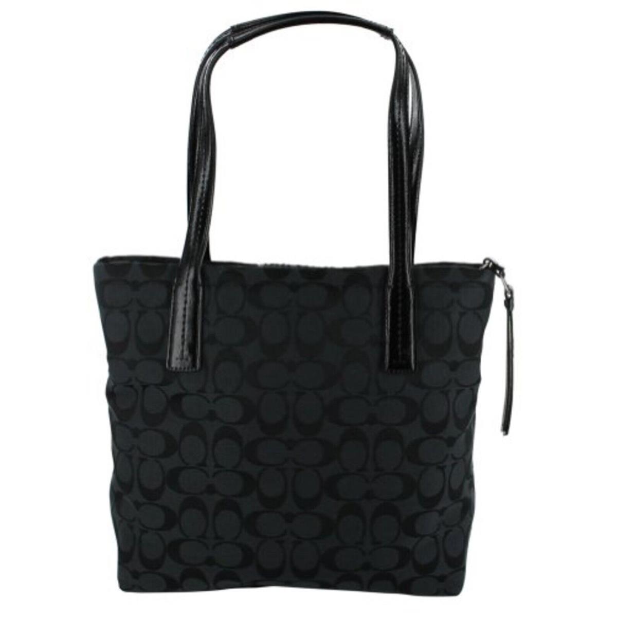 W/tag Coach Signature Stripe Python Tote F25706 Black Below Retail